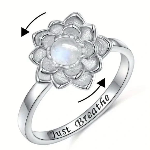 Silver Lotus Flower Ring - Picture 2 of 2